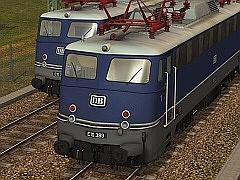 E-Loks E 10 Bgelfalte blau mit Versuchslackierung Ep III der DB